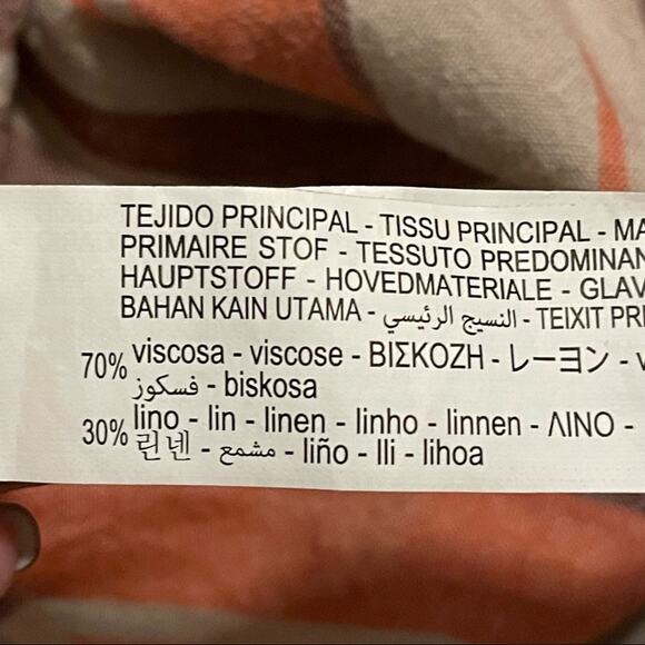 Zara Striped Rustic Linen Blend Spaghetti Strap Dress Size Small - Picture 9 of 9